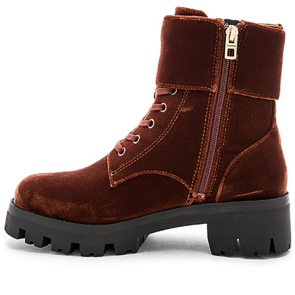 LAST CHANCE COACH Lucy Lace Dark Lion Velvet Boot - Picture 5 of 8